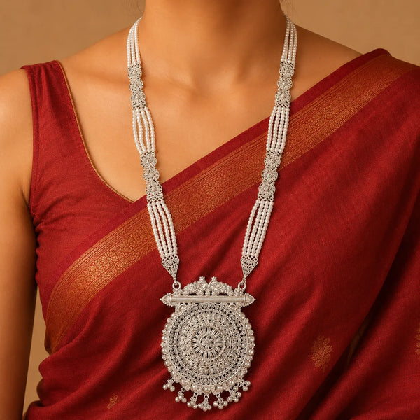Royal Pearl Silver Mangalsutra