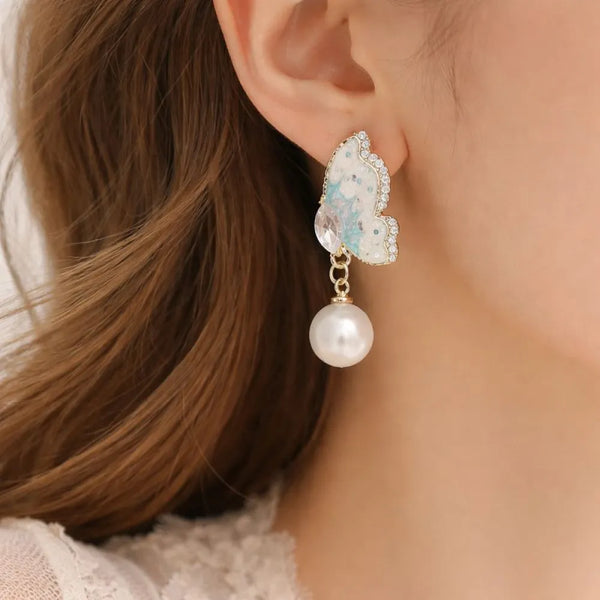 Anti-Tarnish Pearl & Crystal Halo Stud Earrings