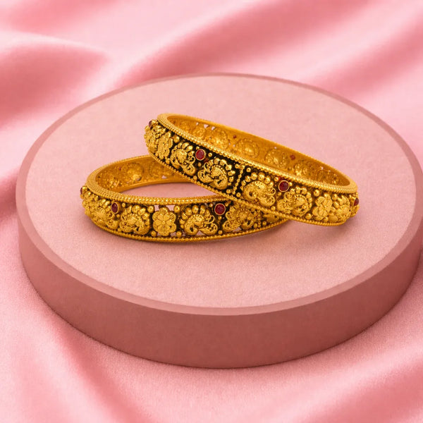 Antique Gold Polish Designer Bangle