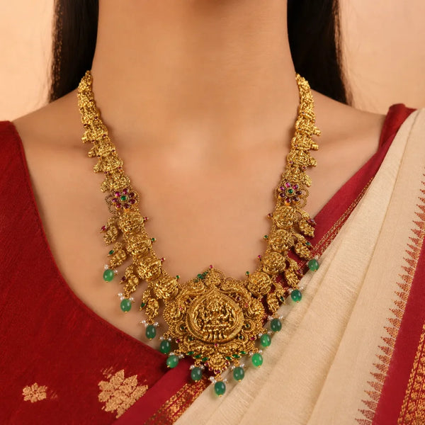 Antique Lakshmi Green Stone Rani Haar