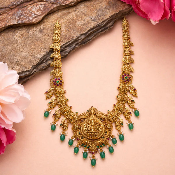 Antique Lakshmi Green Stone Rani Haar