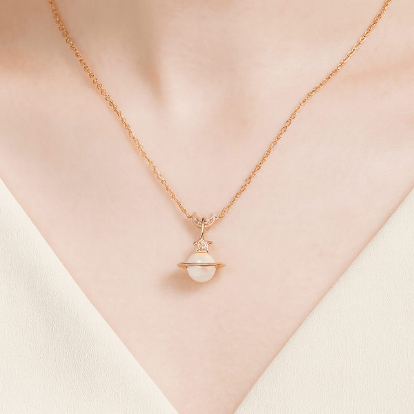 Celestial Pearl Planet Silver Pendant