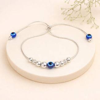 Evil Eye Silver Adjustable Bracelet