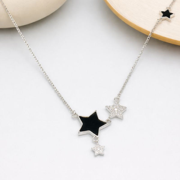 Black Star Silver Chain Pendant