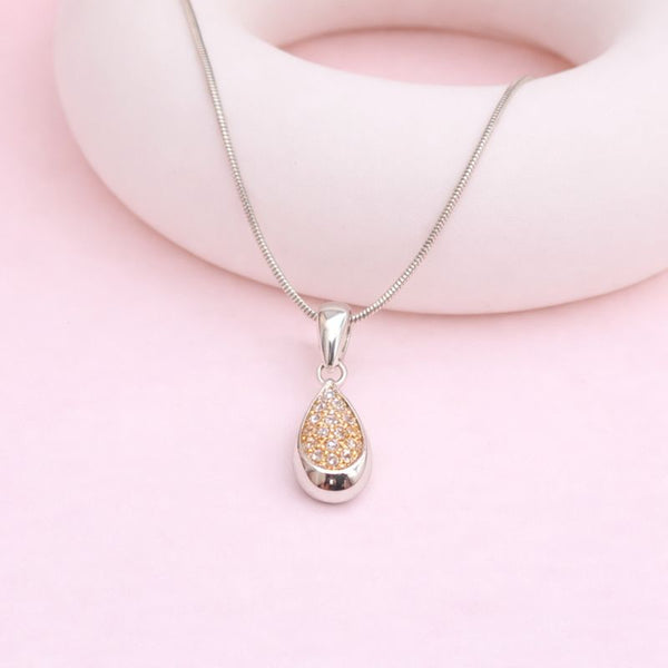 Golden Drop Silver Chain Pendant