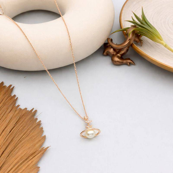 Celestial Pearl Planet Silver Pendant
