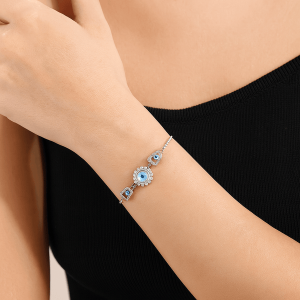 Silver Evil Eye Protection Bracelet