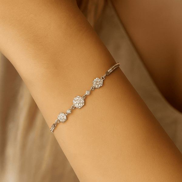 Hexagon Charm Silver Bracelet