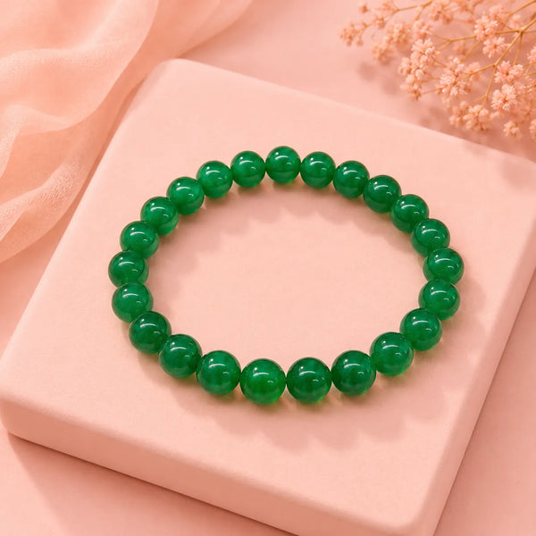 Classic Green Stone Bead Bracelet
