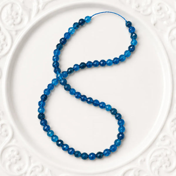 Faceted Blue Quartz Crystal Beaded Mala
