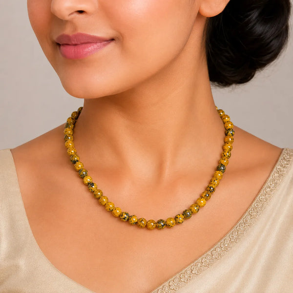 Golden Yellow Quartz Crystal Beaded Mala