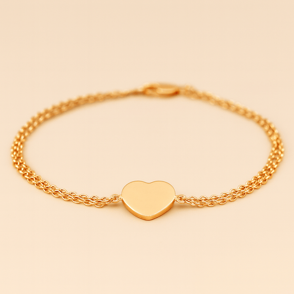 Minimal Heart Charm 925 Silver Bracelet