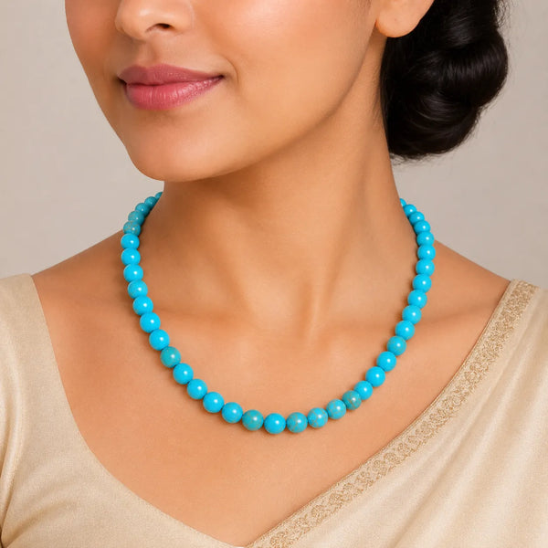 Natural Blue Quartz Crystal Beaded Mala