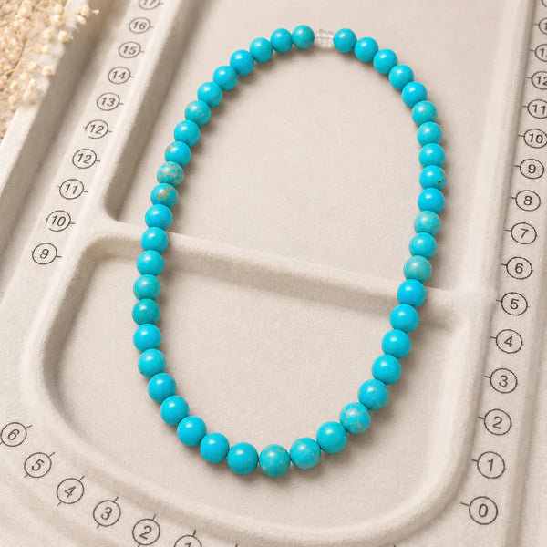 Natural Blue Quartz Crystal Beaded Mala