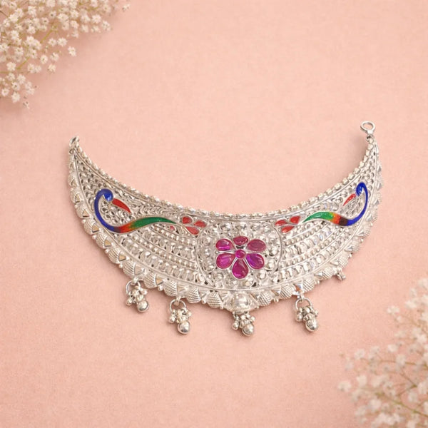 Peacock Design Silver Choker