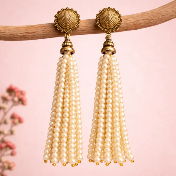 Pearl Tassel Antique Anti-Tarnish Earrings