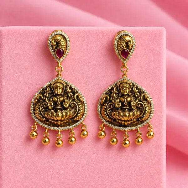 Temple Lakshmi Dual-Tone Earrings