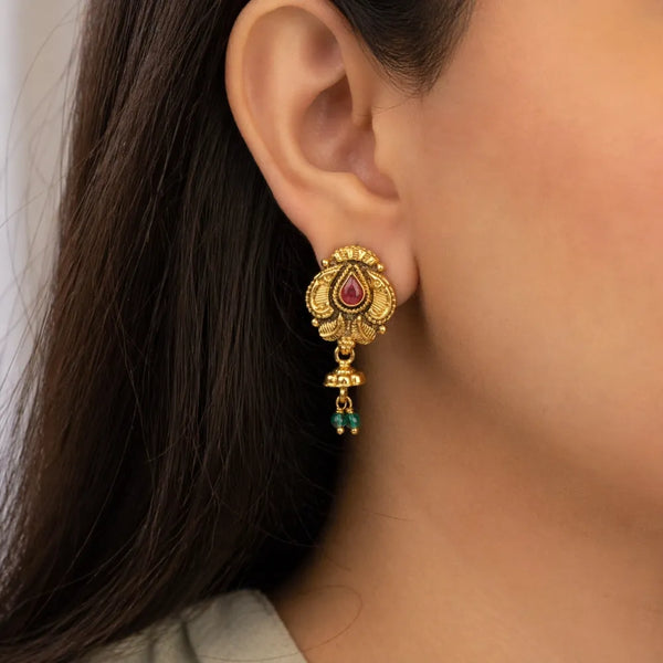 Temple Lakshmi Dual-Tone Earrings