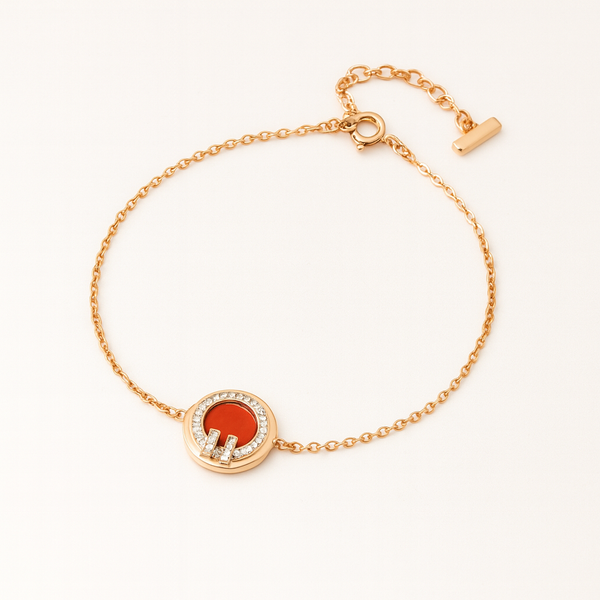 Red Enamel Evil Eye 925 Silver Bracelet
