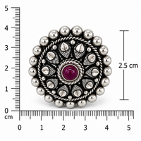 Oxidised Silver Ruby Statement Ring