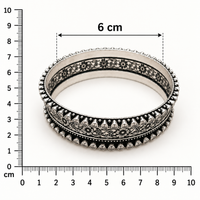 Oxidised Silver Ruby Floral Bangles for Women Frolic Jewels