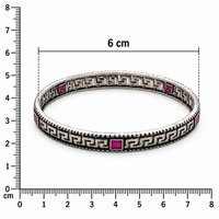 Oxidised Silver Ruby Stone Bangles | Frolic Jewels