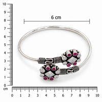 Silver Ruby Crystal Openable Bangle | Frolic Jewels