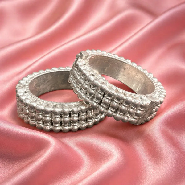 925 Silver Beaded Kada Bangle