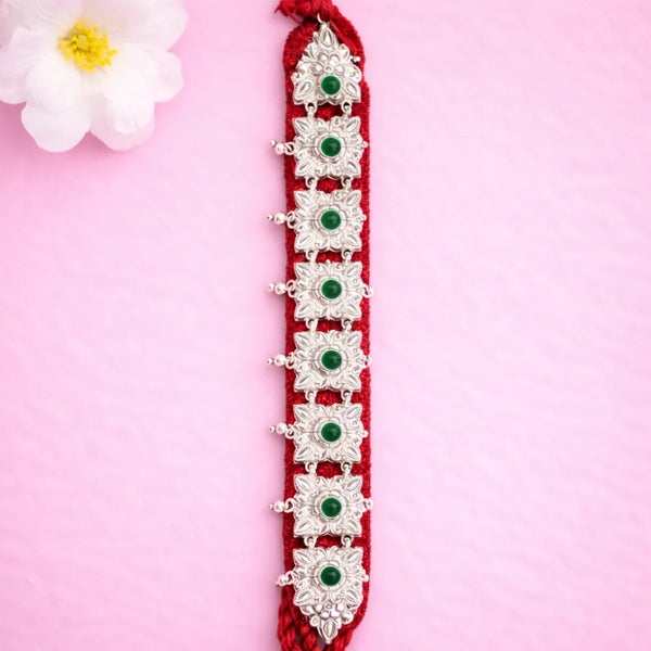925 Silver Green Stone Guluband
