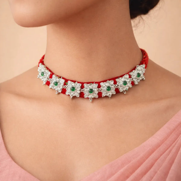 925 Silver Green Stone Guluband