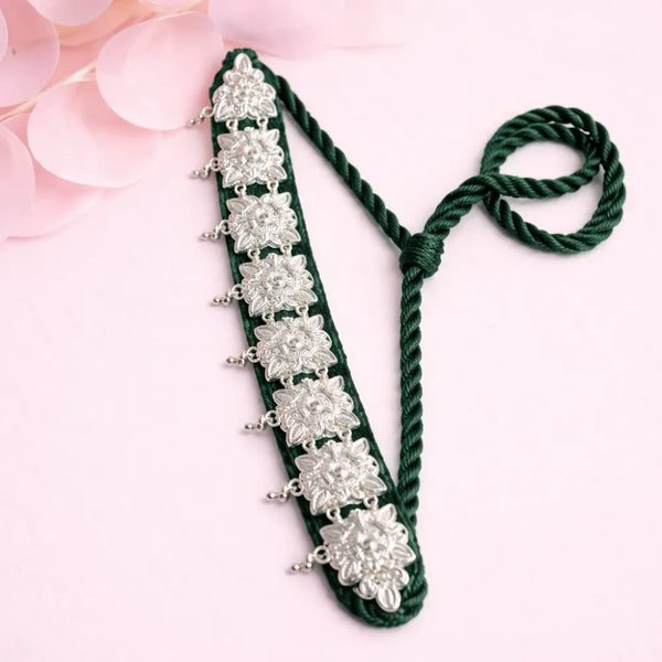 925 Silver Green Velvet Guluband