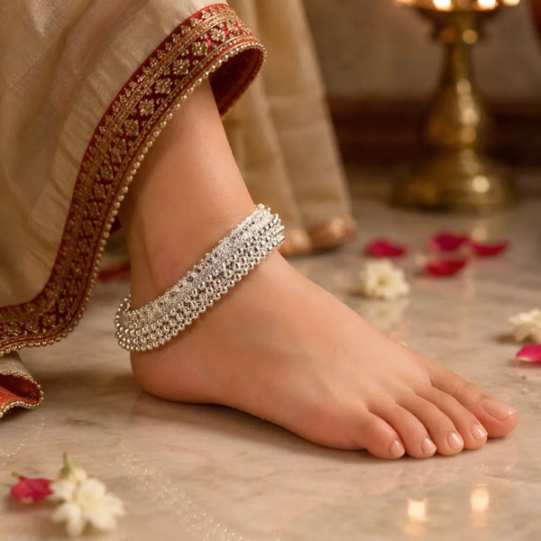 925 Silver Heavy Ghungroo Kada Payal