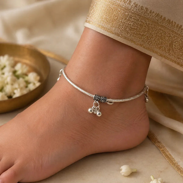 925 Silver Minimal Kada Payal