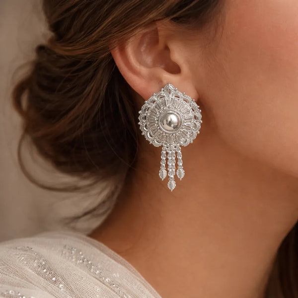 925 Silver Oxidised Dangle Earrings