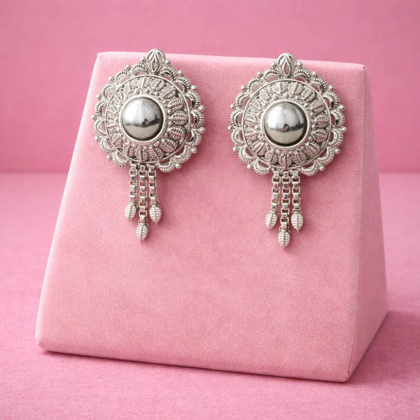 925 Silver Oxidised Dangle Earrings