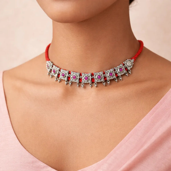 925 Silver Pink Stone Guluband