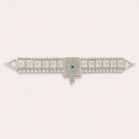 925 Silver Traditional Green Stone Guluband for Women by Frolic Jewels