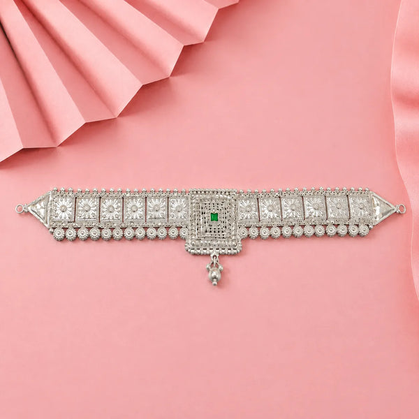 925 Silver Traditional Green Stone Guluband