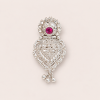 925 Silver Traditional Pink Accent Earrings for Women by Frolic Jewels