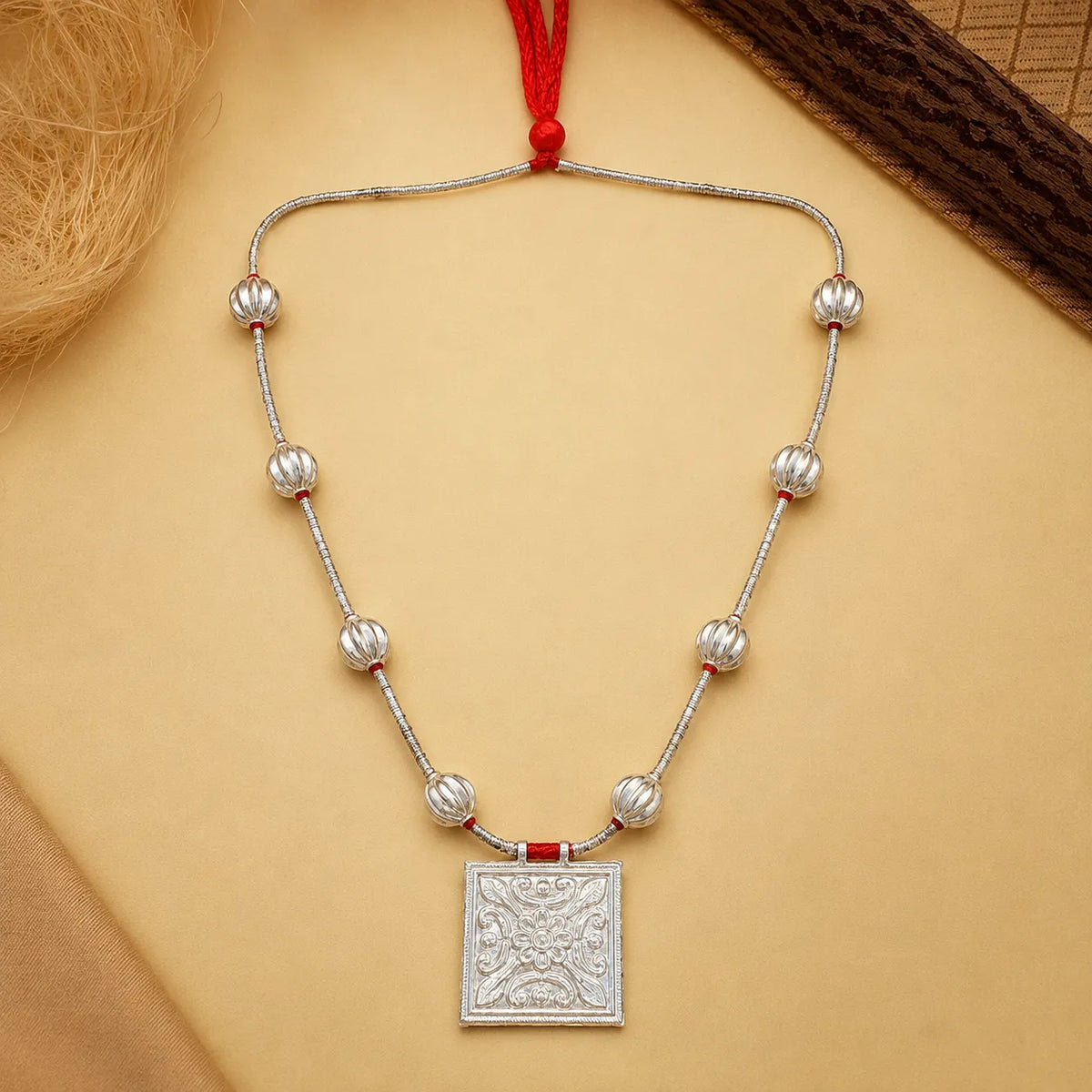 925 Sterling Silver Traditional Jantar Necklace