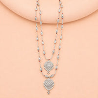 925 Sterling Silver Traditional Layered Pendant Mala for Women by Frolic Jewels