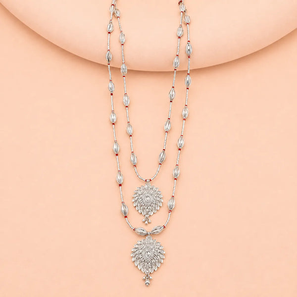 925 Sterling Silver Traditional Layered Pendant Mala