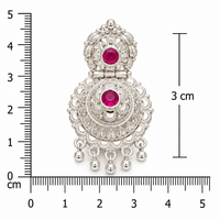 925 Sterling Silver Traditional Pink Accent Chandbali Earrings for Women by Frolic Jewels