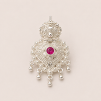 925 Sterling Silver Traditional Pink Accent Drop Earrings for Women by Frolic Jewels