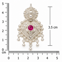 925 Sterling Silver Traditional Pink Accent Drop Earrings for Women by Frolic Jewels