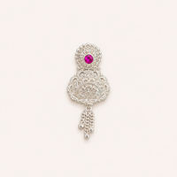 925 Sterling Silver Traditional Pink Stone Filigree Dangler Earrings for Women by Frolic Jewels