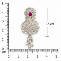 925 Sterling Silver Traditional Pink Stone Filigree Dangler Earrings for Women by Frolic Jewels