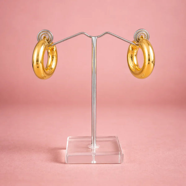 Anti-Tarnish Classic Gold Hoop Earrings