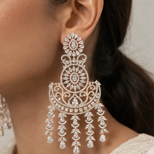 Anti-Tarnish Crystal Chandbali Earrings