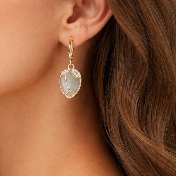 Anti-Tarnish Crystal Petal Drop Earrings